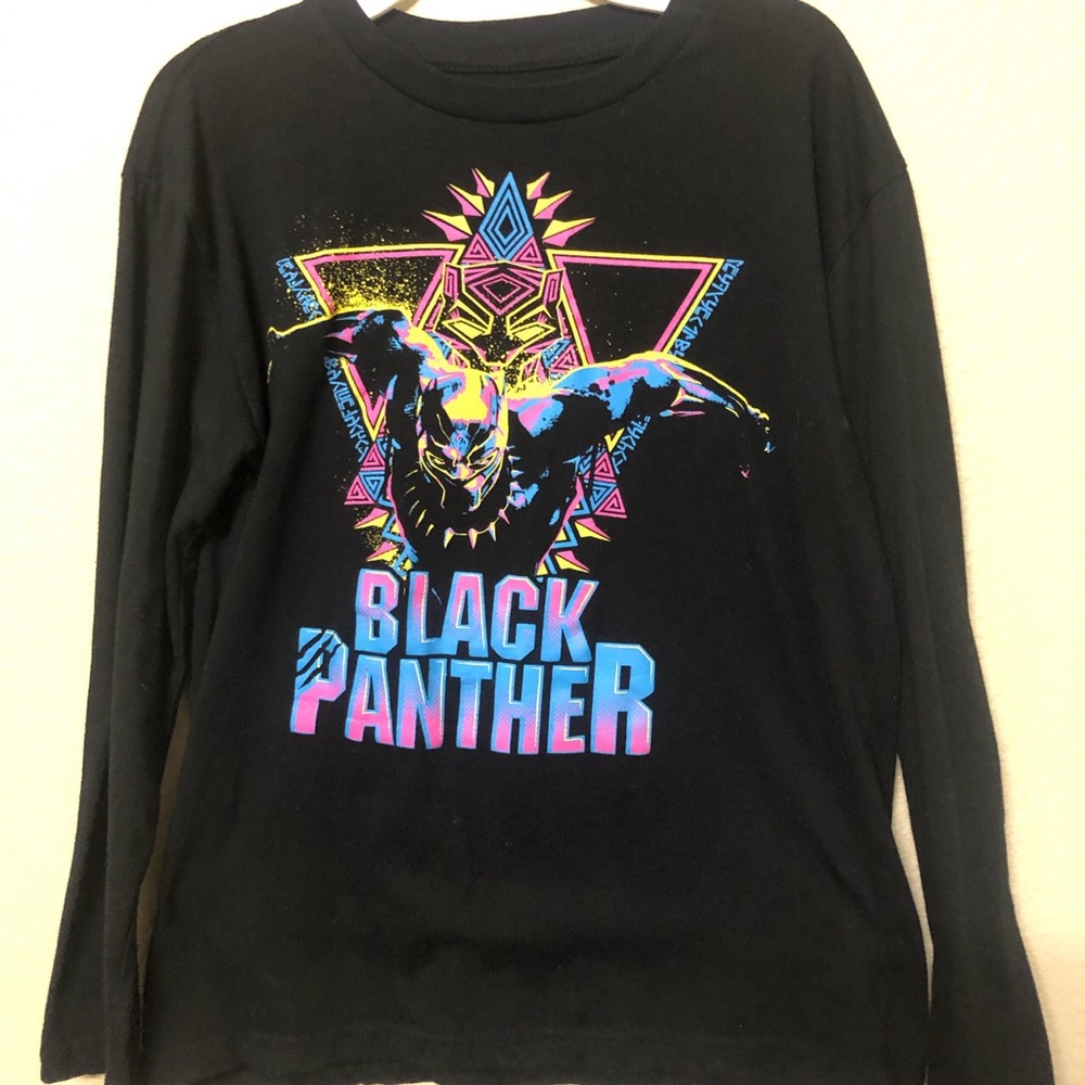 black panther black long sleeve tee